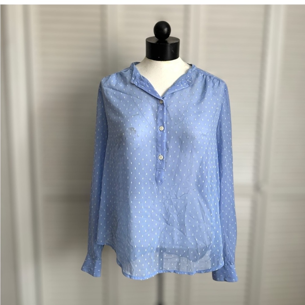 J. Crew Blue Long Sleeve Blouse